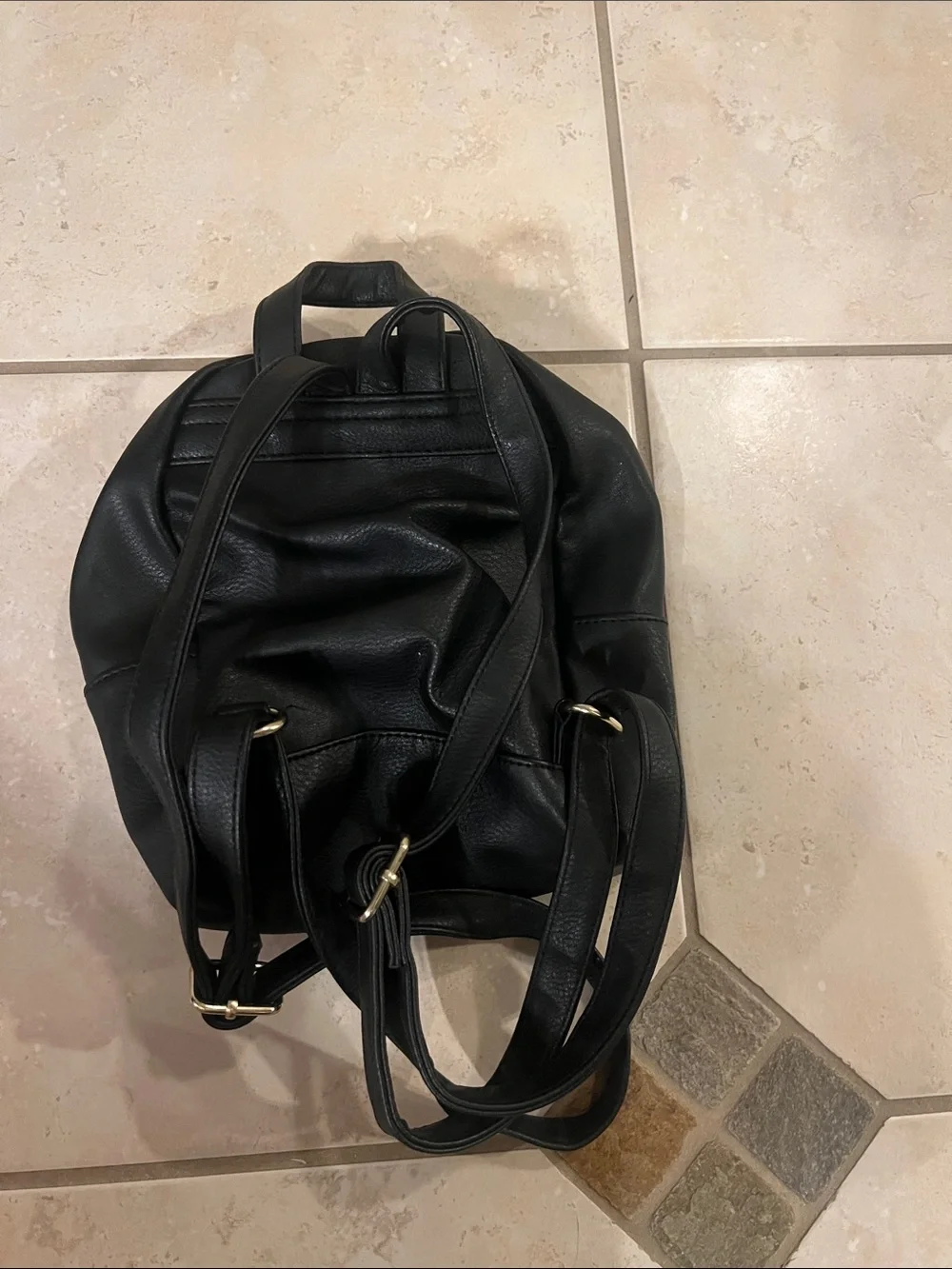 art class Black Mini Backpack with Multicolor Floral Embroidery
